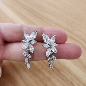 Silver crystal earrings